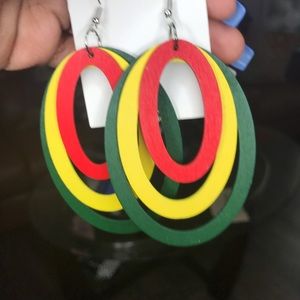 Wood Oval Earrings